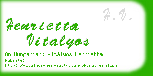 henrietta vitalyos business card