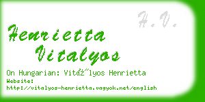 henrietta vitalyos business card